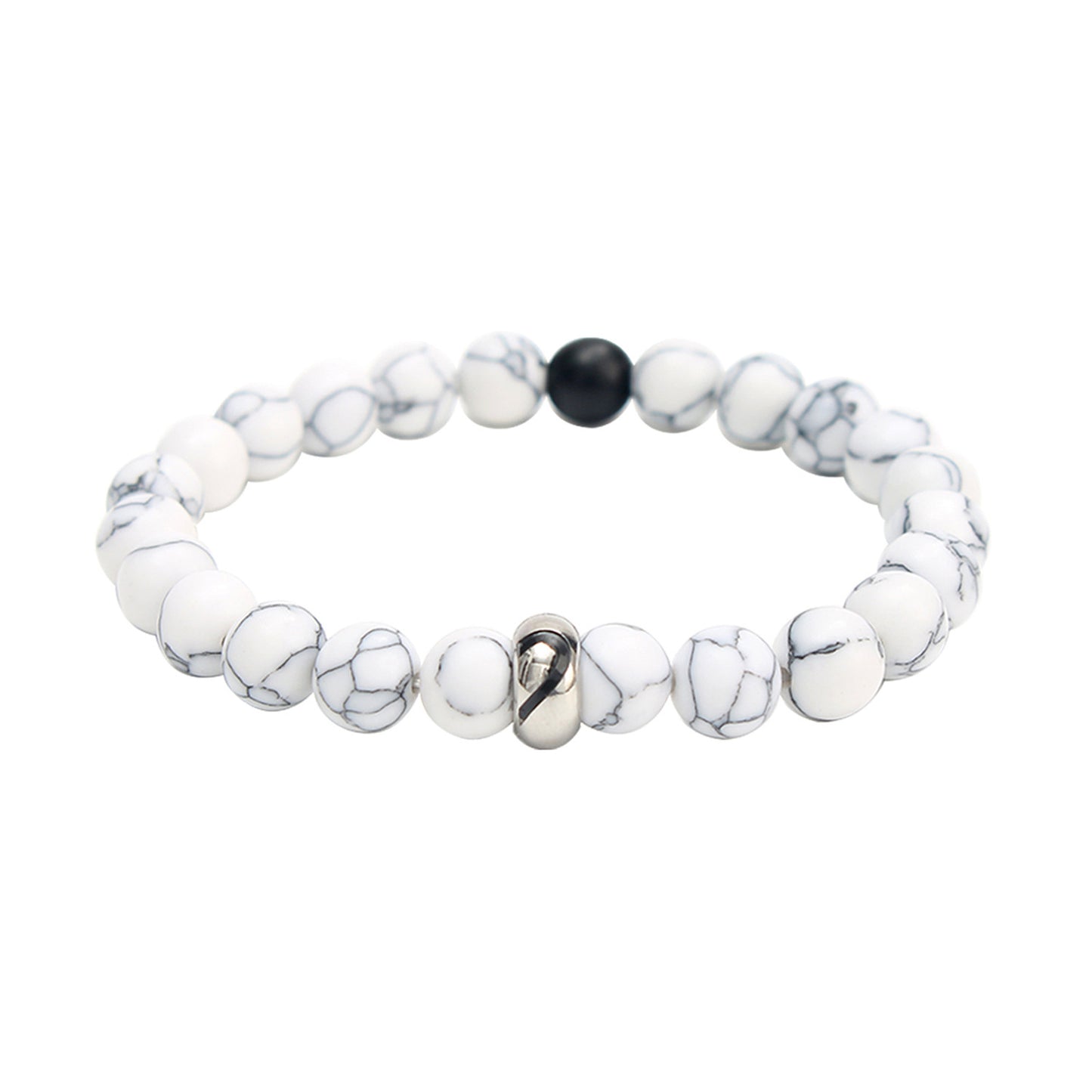 Partnerarmbänder Herz Schwarz Weiß KARMA