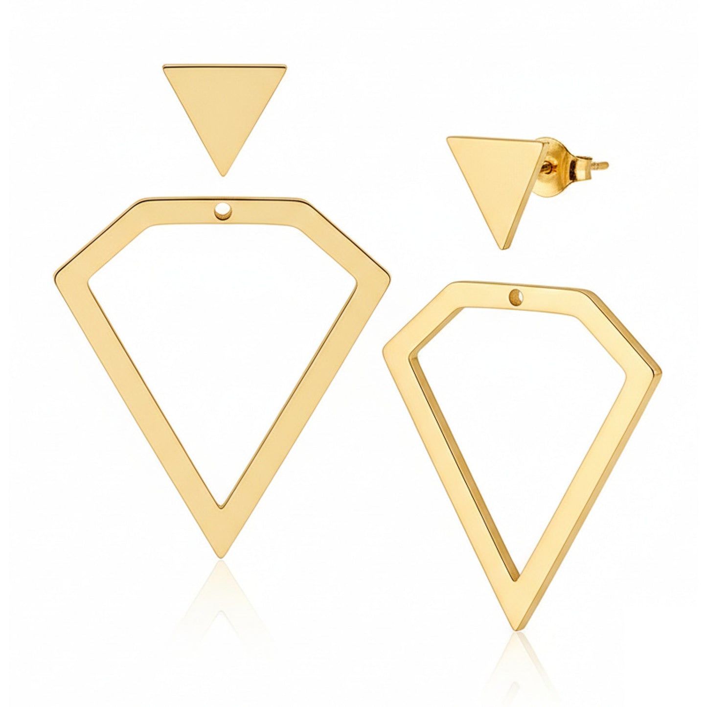 Ohrstecker Cut Out Gold Dreieck Edelstahl wasserfest hypoallergen Karma