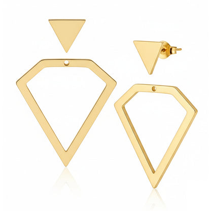Ohrstecker Cut Out Gold Dreieck Edelstahl wasserfest hypoallergen Karma