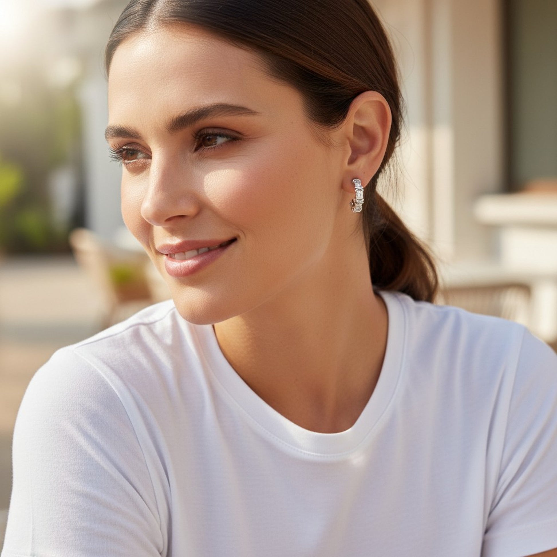 Damenohrringe mit Zirkonen silber KARMA