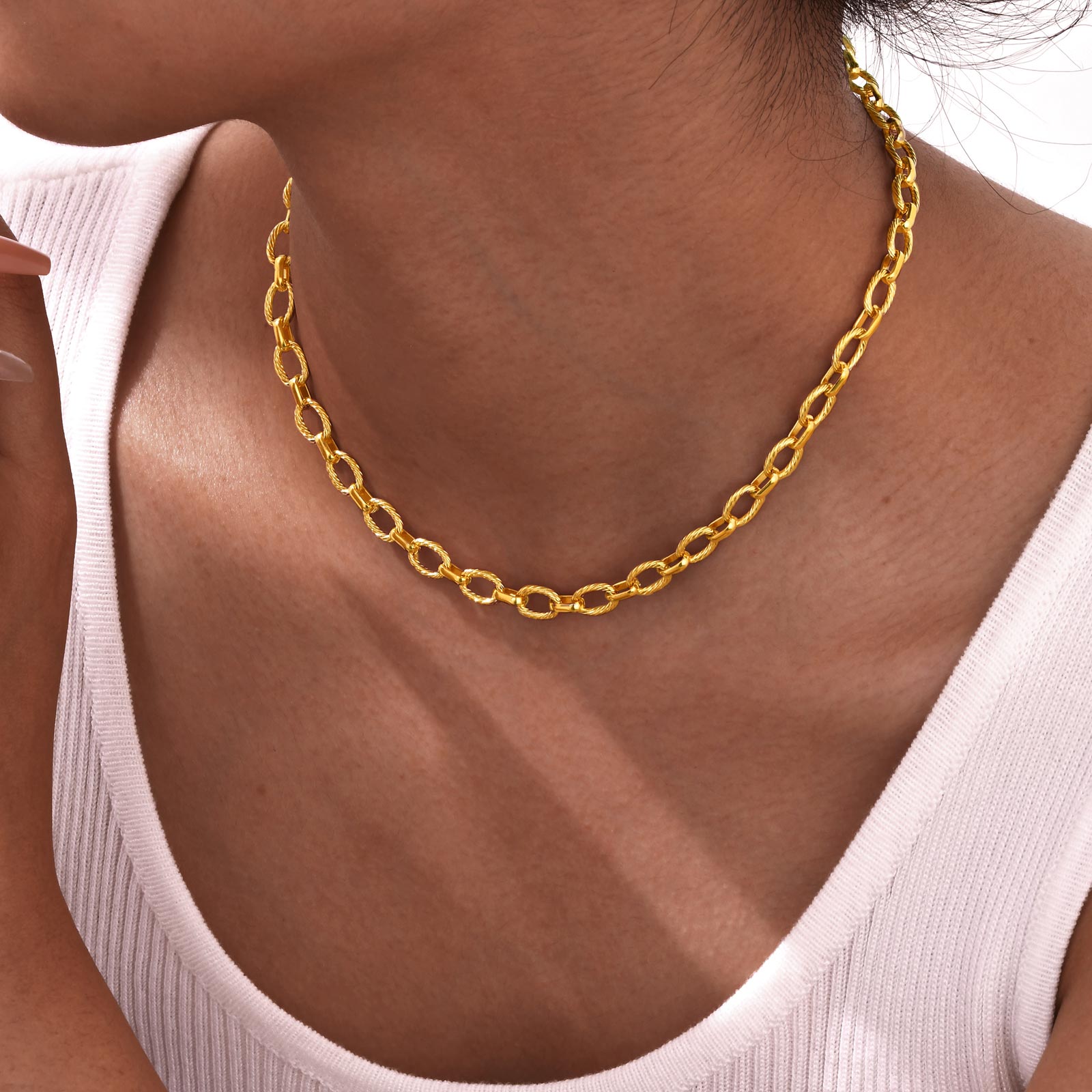 Schmuckset Armband und Halskette Edelstahl Gold KARMA