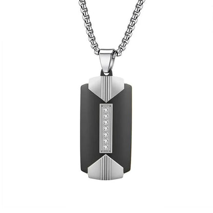 Halskette Herren Schwarz Silber 60 cm Aluminium Metall Kette Karma