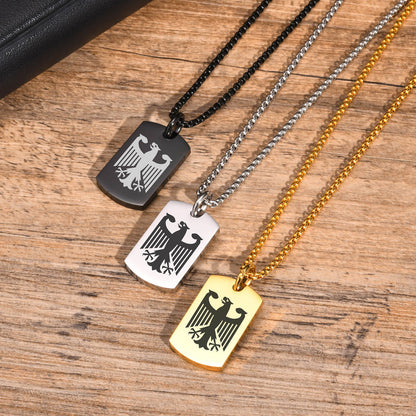 Halskette Adler Silber Edelstahl modern Herren Kette wasserfest hypoallergen Karma