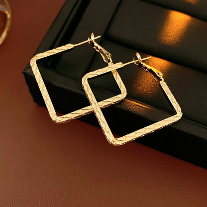 Creolen Damen eckig Gold modern Ohrringe KARMA