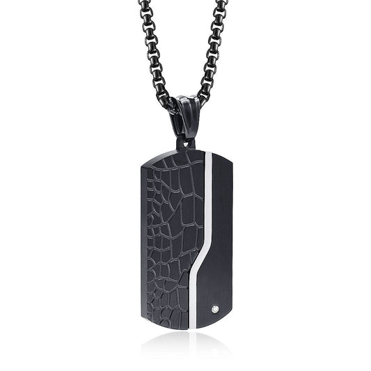 Halskette Schwarz Silber Karma