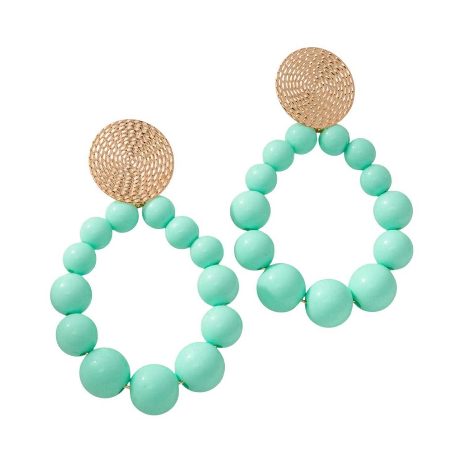 XL Perlenohrringe Mint bunt Acryl  7 cm modern Damen Ohrringe Perlen Karma