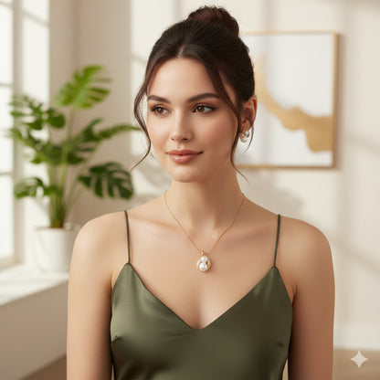 Schmuckset Perlen Gold Halskette Ohrringe KARMA