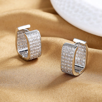 Creolen Silber Kristalle modern Damen Ohrringe Karma