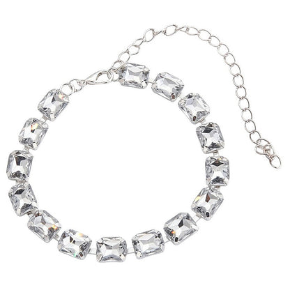 Fußkette Kristalle Silber modern Damen Fußkettchen Karma
