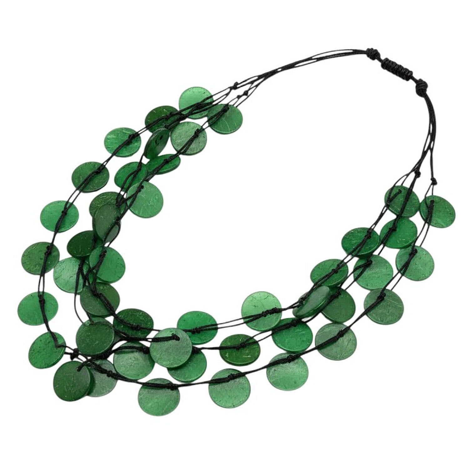 Statement Kette Holz Grün 55 cm Damen Halskette Karma