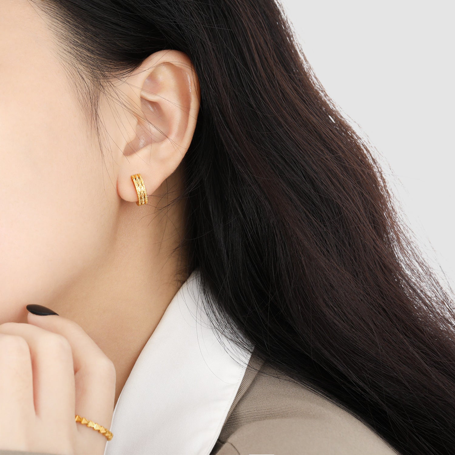 Creolen Edelstahl Gold oder Silber KARMA