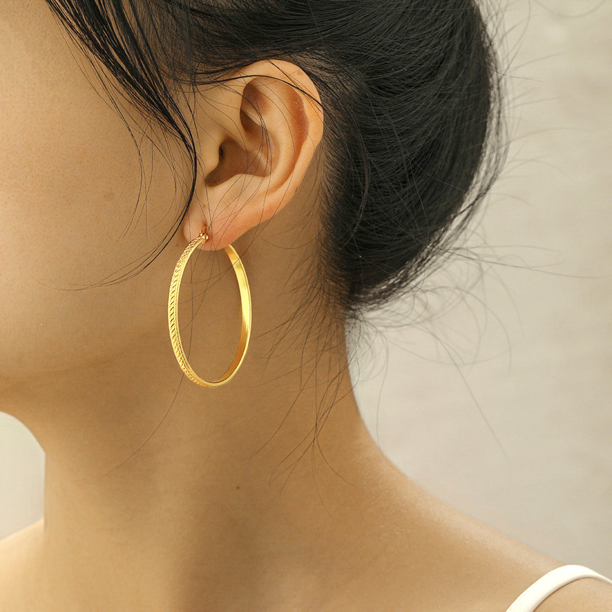 Ohrringe Creolen 4,5 cm Gold KARMA