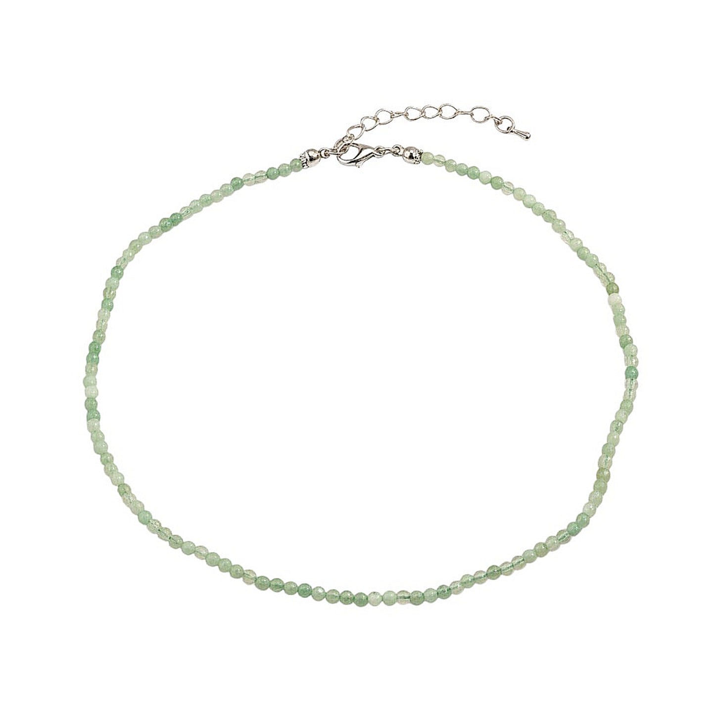Naturstein Halskette Damen Zitronen Jade Hellgrün 39 cm Kette Karma