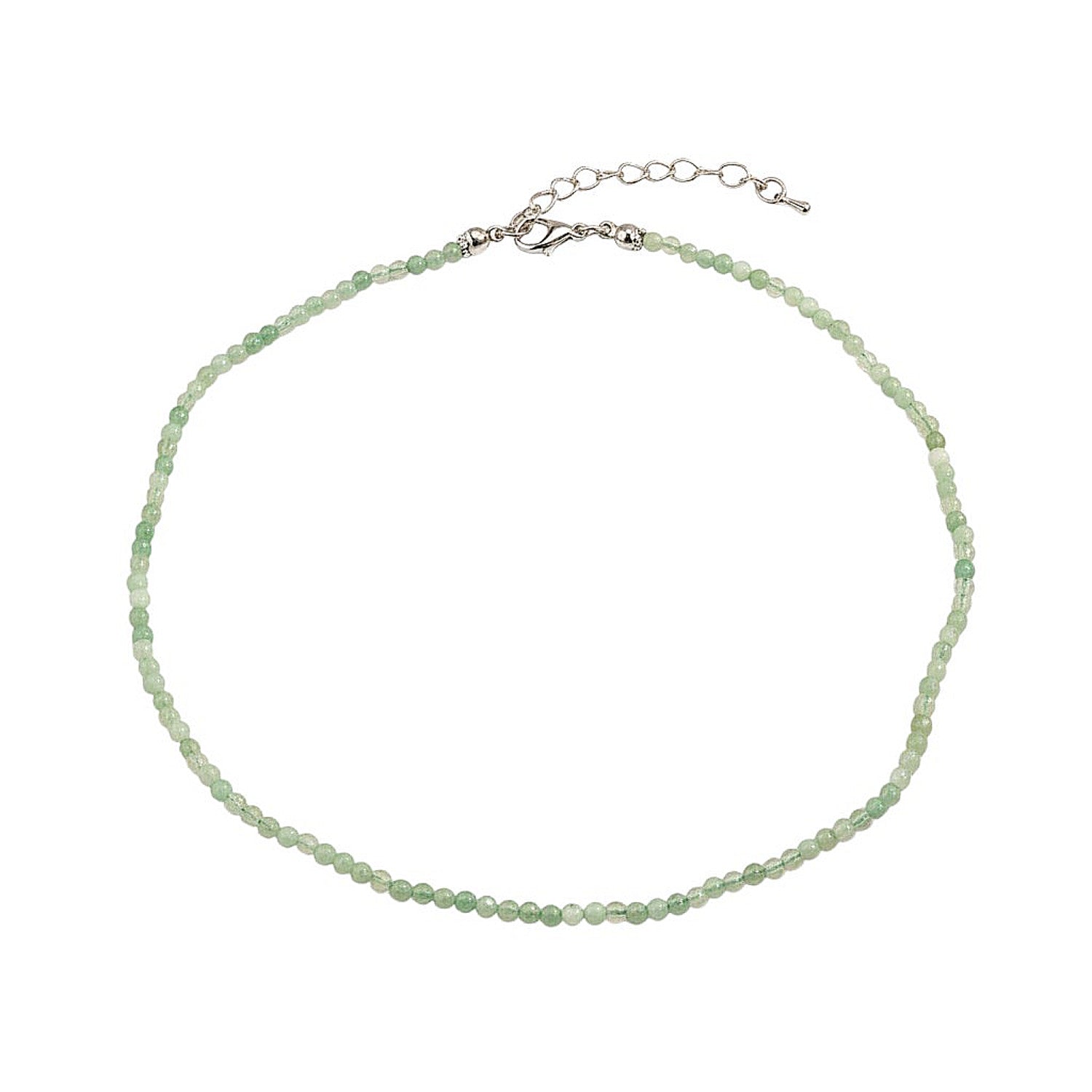 Naturstein Halskette Damen Zitronen Jade Hellgrün 39 cm Kette Karma