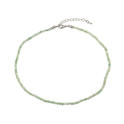 Naturstein Halskette Damen Zitronen Jade Hellgrün 39 cm Kette Karma