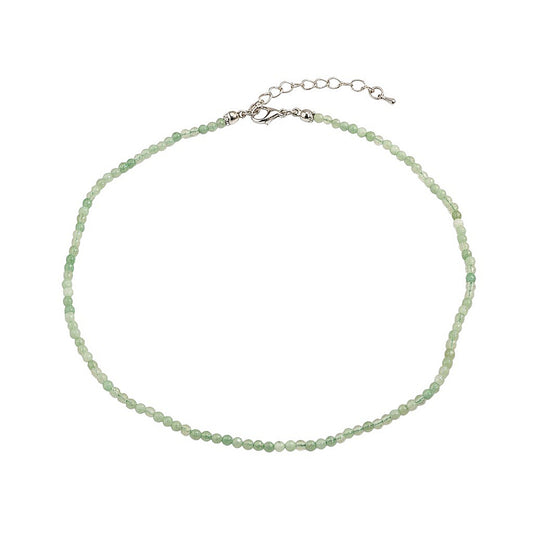 Naturstein Halskette Damen Zitronen Jade Hellgrün 39 cm Kette Karma