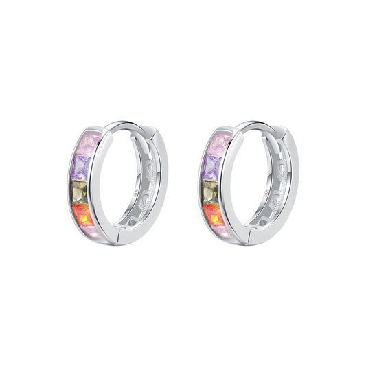 Damen Creolen Silber 925 mit bunten Kristallen KARMA