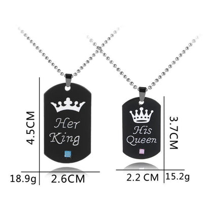 Partnerketten Queen King schwarz KARMA
