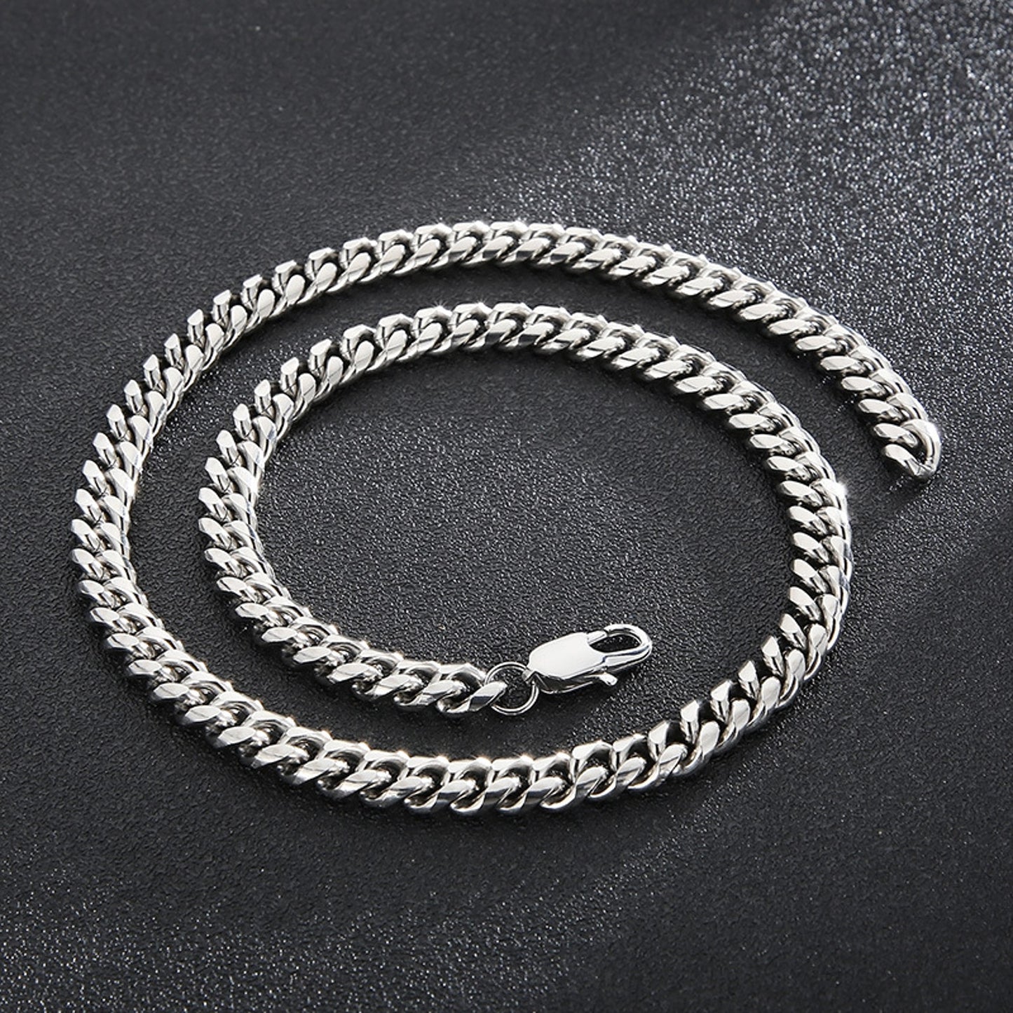 Panzerkette Edelstahl Silber 45 cm Unisex wasserfest hypoallergen Edelstahlkette Halskette KARMA