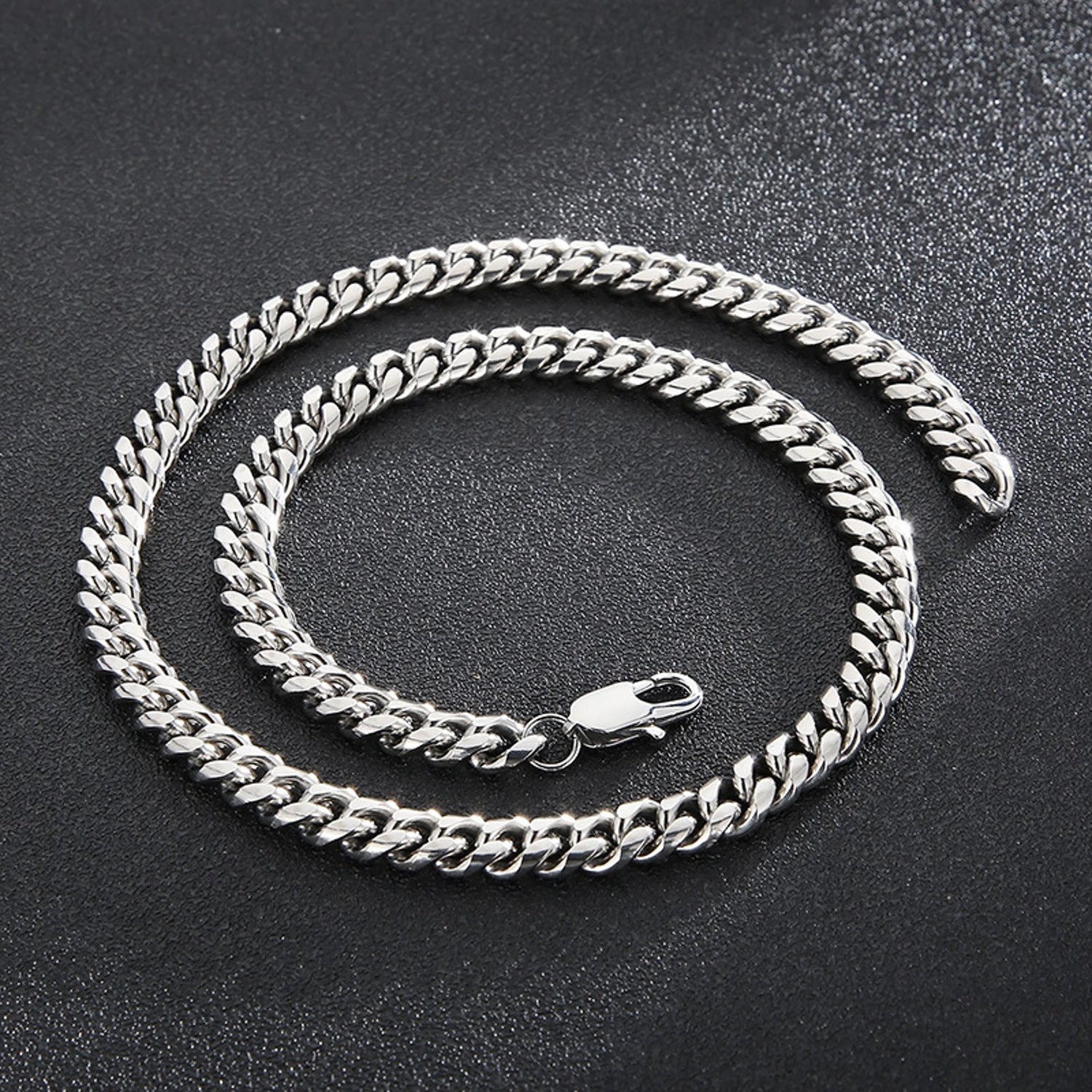 Panzerkette Edelstahl Silber 50 cm Unisex wasserfest hypoallergen Edelstahlkette Halskette KARMA