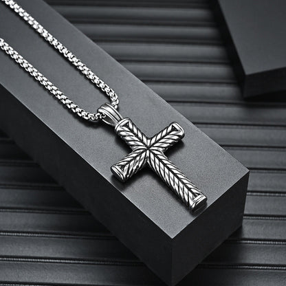 Edelstahl Halskette Herren Kreuz KARMA