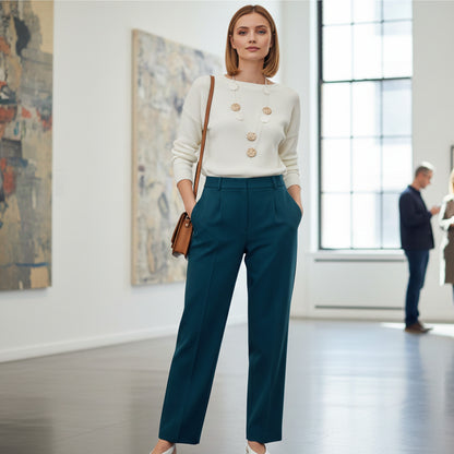 XXL Statementkette Weiß Gold 100 cm Damen Halskette Kette Karma
