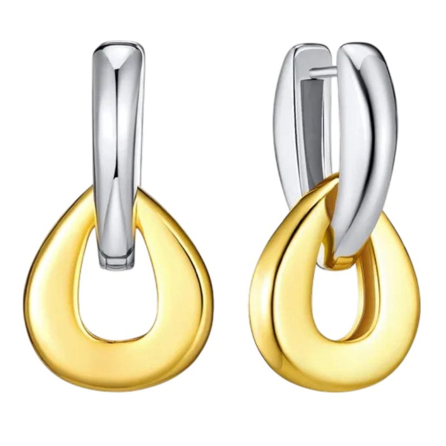 Ohrringe Damen Bicolor 3 cm Damen Ohrschmuck Karma