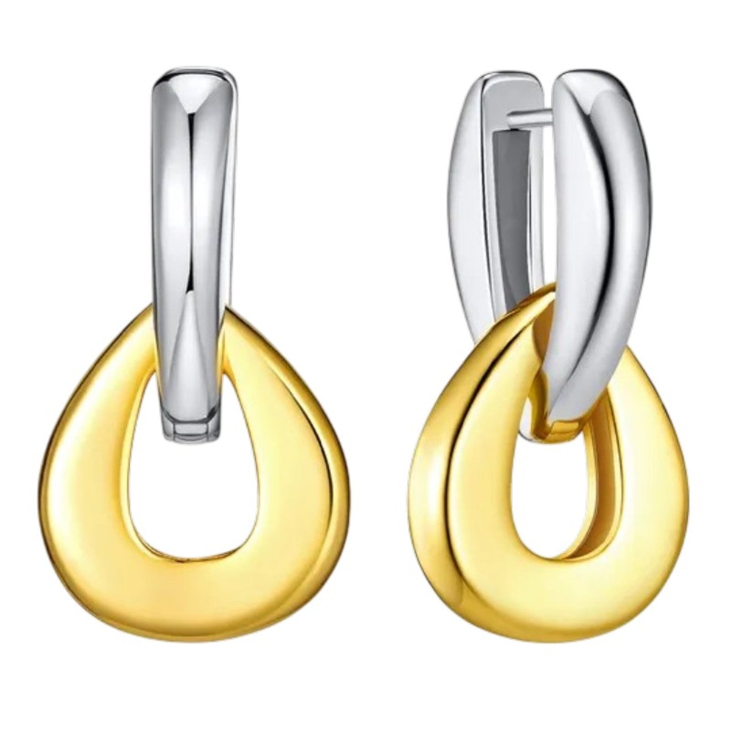 Ohrringe Damen Bicolor 3 cm Damen Ohrschmuck Karma