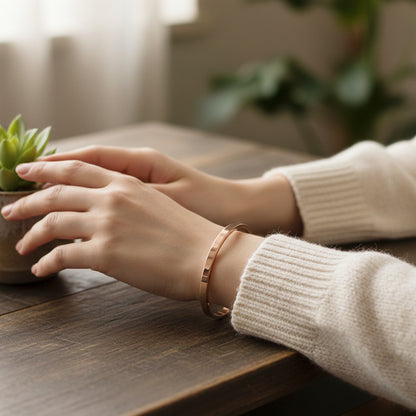 Armreif Edelstahl 4mm Rosegold Damenarmreif KARMA