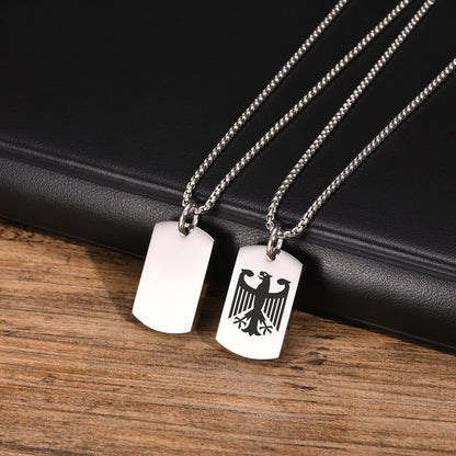 Halskette Adler Silber Edelstahl modern Herren Kette wasserfest hypoallergen Karma