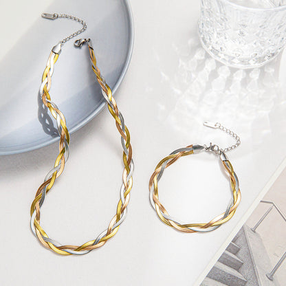 Schmuckset 3farbig Halskette und Armband KARMA
