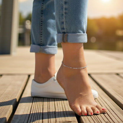 Fußkettchen Silber 925 Damen Fußkette KARMA