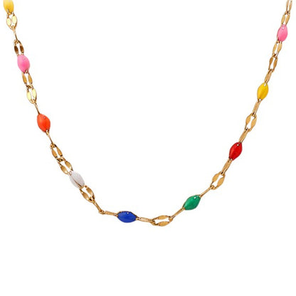 Halskette filigran Gold Bunt Edelstahl vergoldet Damenhalskette Kette wasserfest hypoallergen Karma