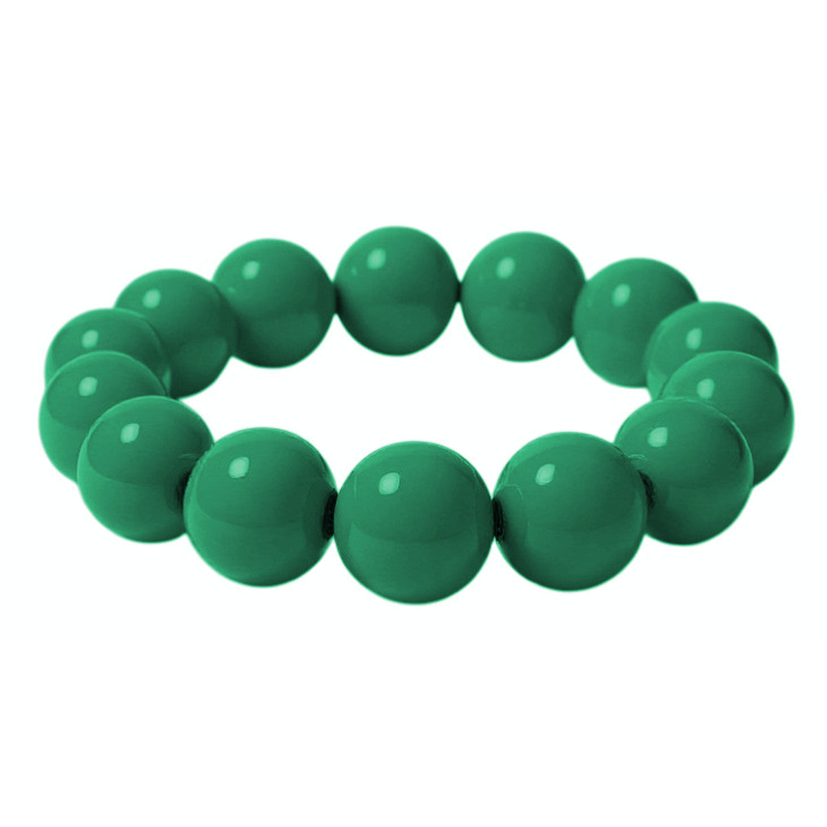 XL Perlenarmband Grün Damen Acryl Armband bunt dehnbar Karma