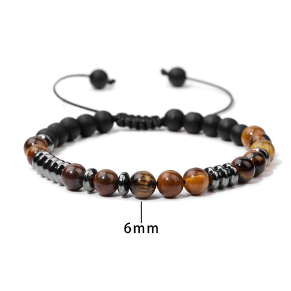 Perlenarmband Naturstein Braun Schwarz KARMA