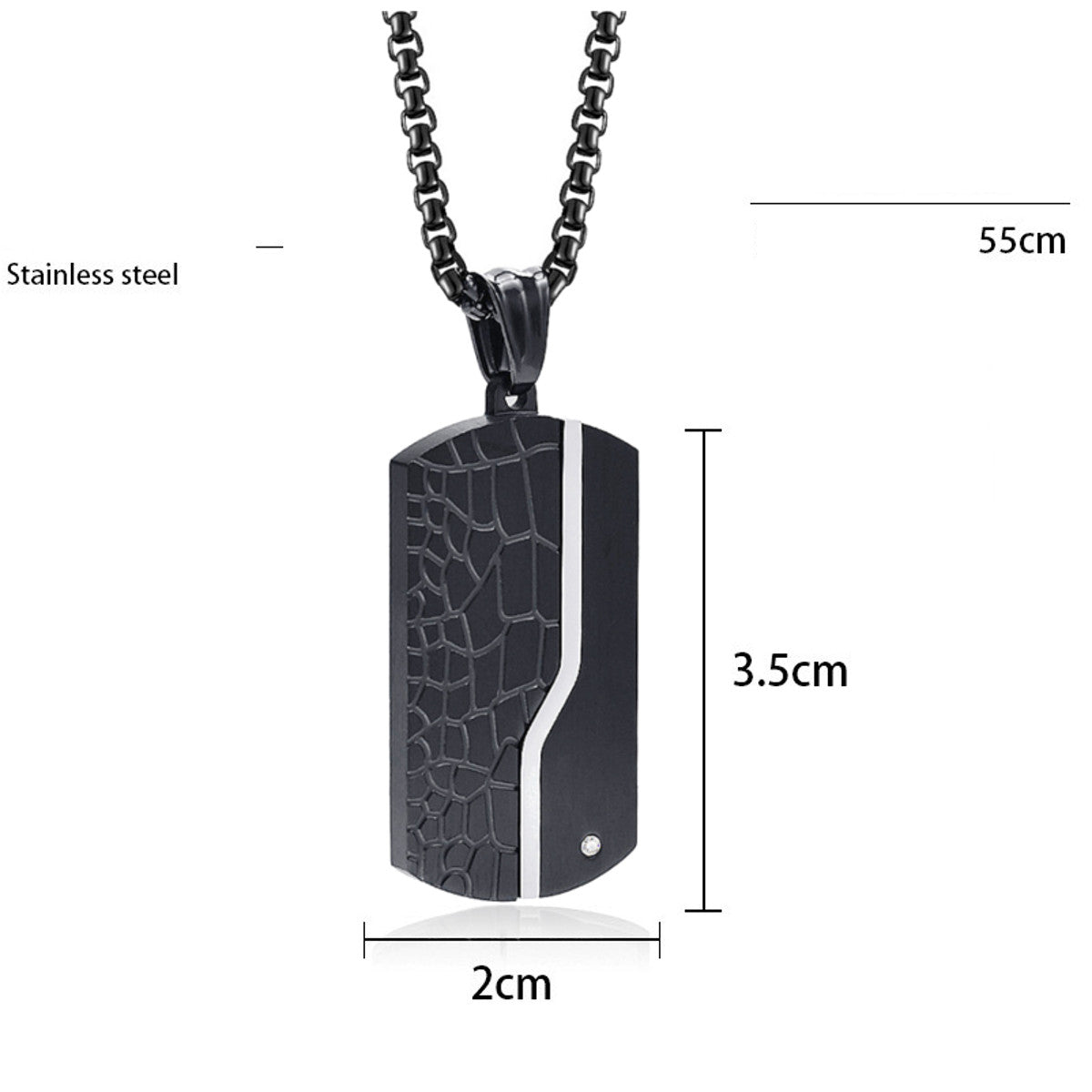 Halskette Schwarz Silber Karma