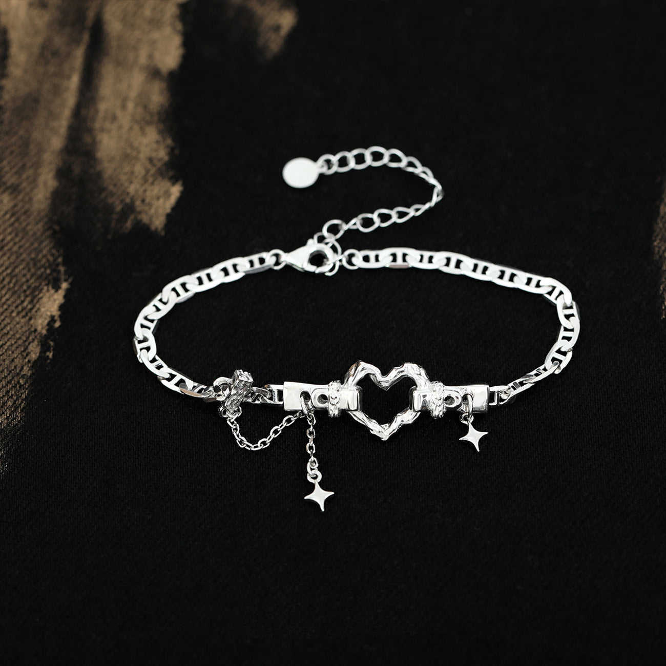 Damenarmband Silber 925 rhodiniert mit Herz KARMA
