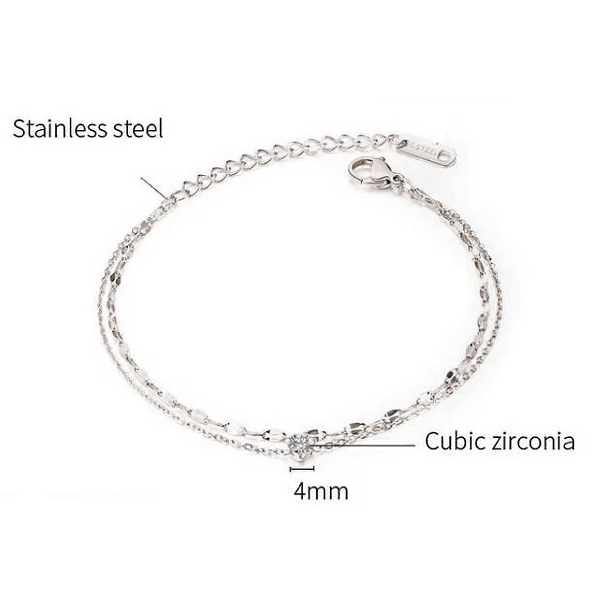 Filigranes Armband mit Zirkon KARMA