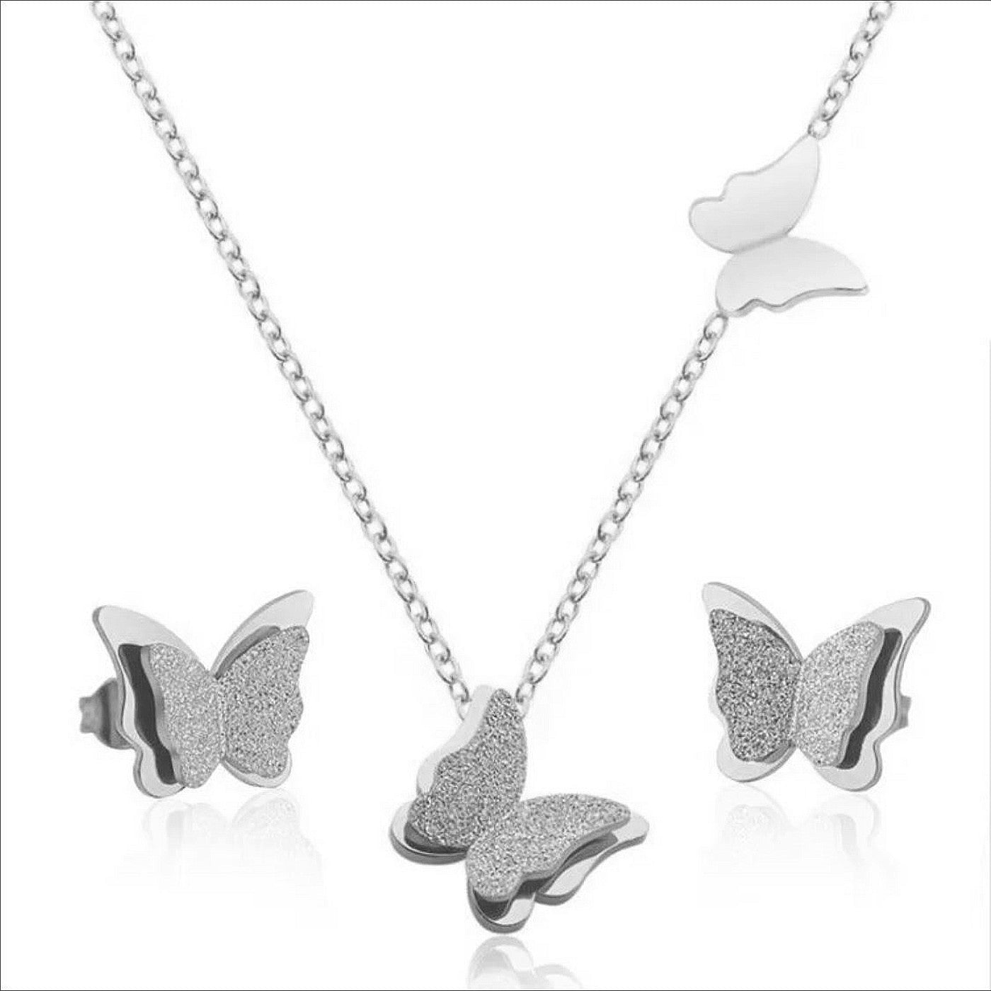 Schmuckset Schmetterlinge Gold od. Silber Karma