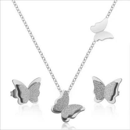 Schmuckset Schmetterlinge Gold od. Silber Karma