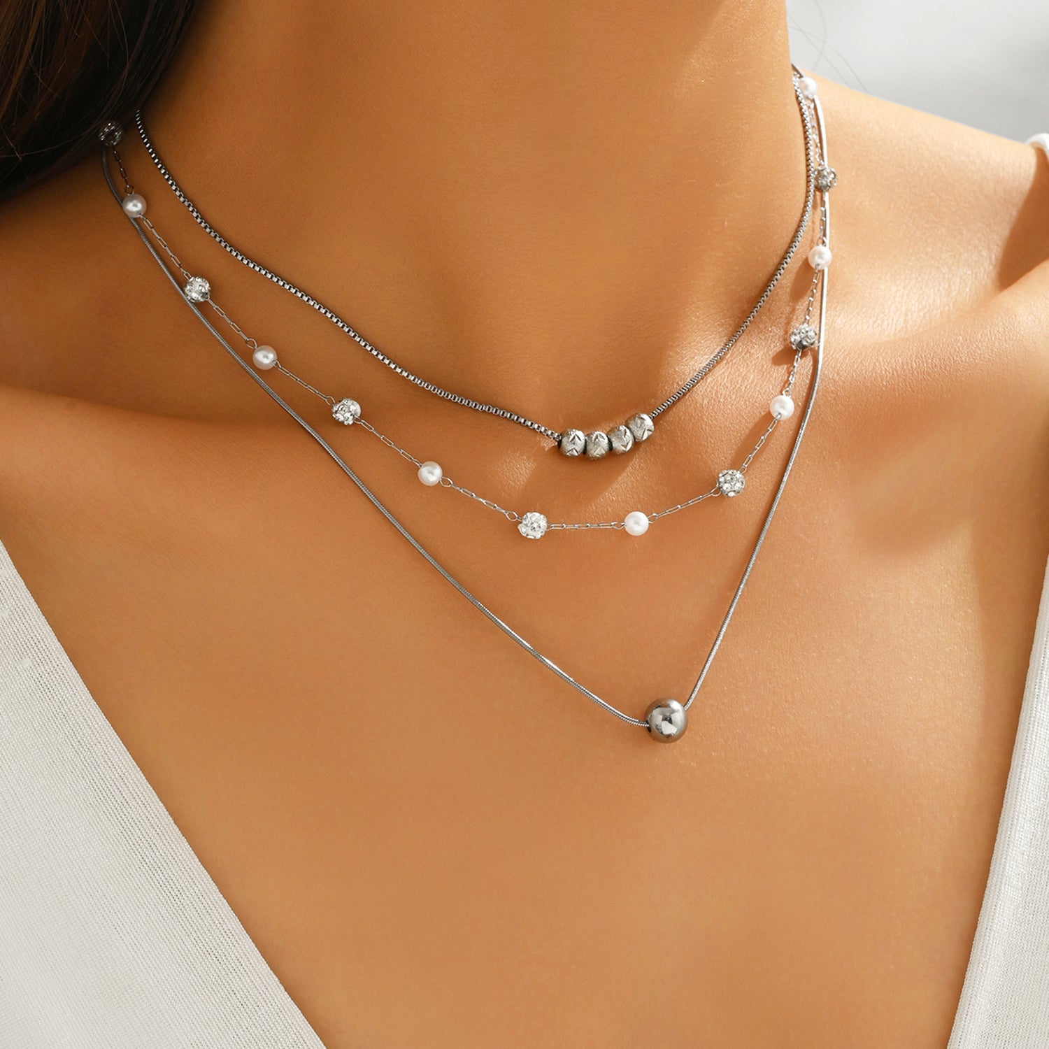 Ketten-Set Silber dreiteilig KARMA