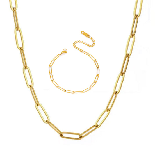 Schmuckset Gliederkette und Armband Gold KARMA