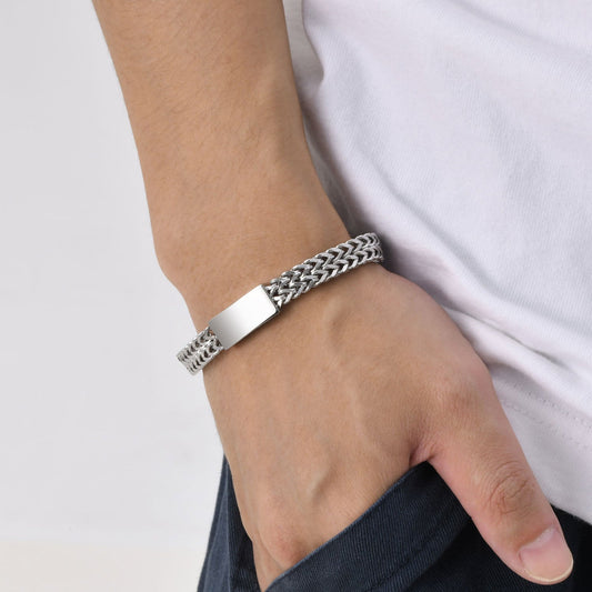 Edelstahlarmband Herren Silber Karma