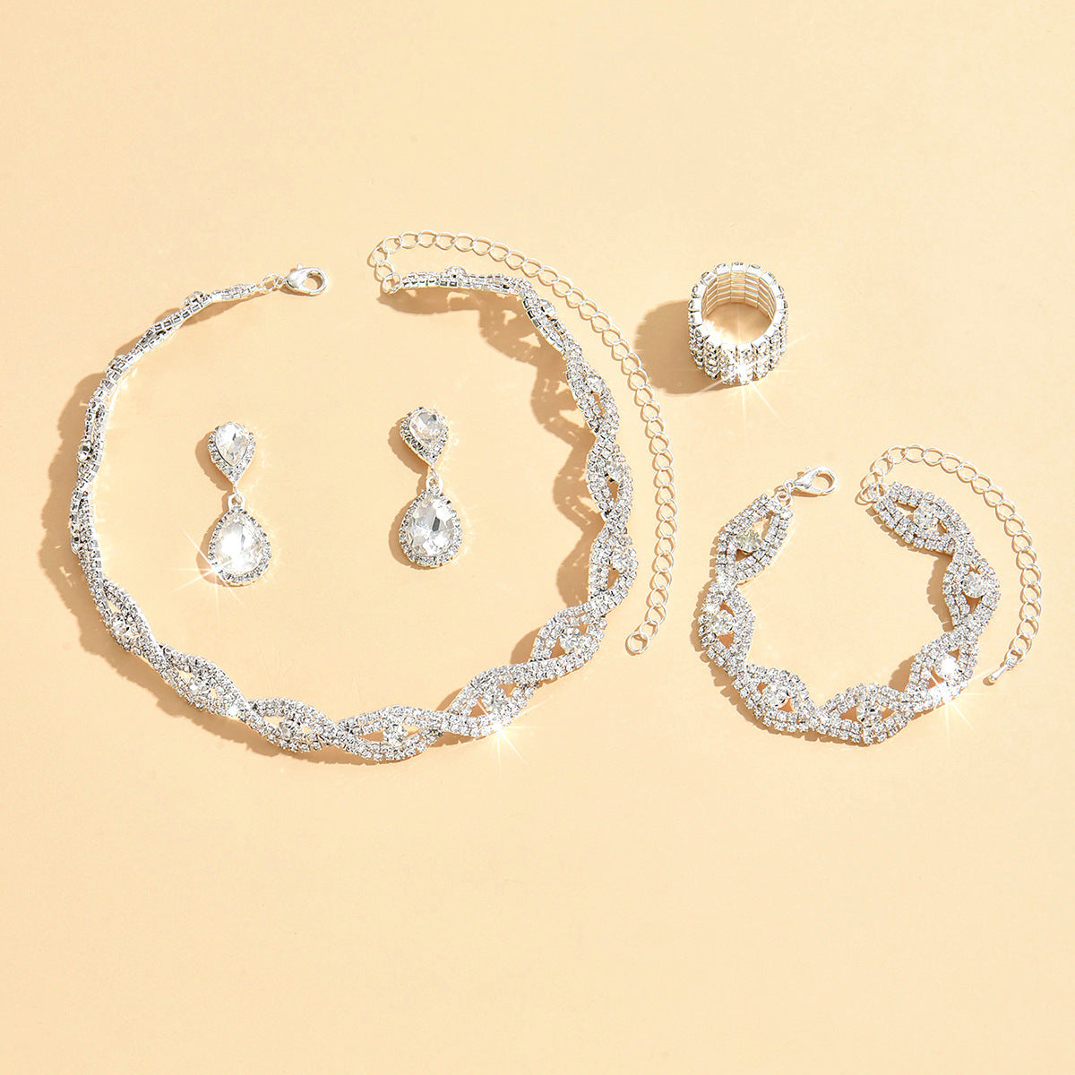 Schmuckset Kristalle Silber Legierung KARMA