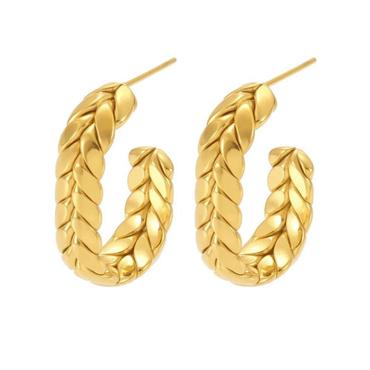 Edelstahl Creolen für Damen in Gold oder Silber KARMA