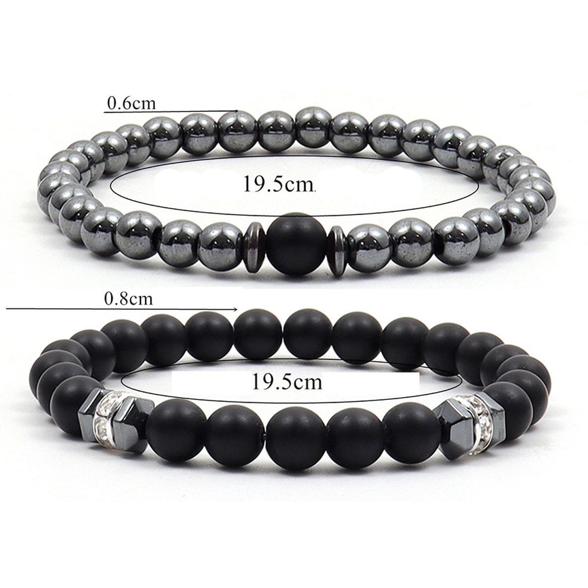 Herrenarmband Set schwarz silber KARMA