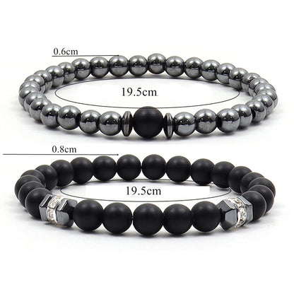 Herrenarmband Set schwarz silber KARMA