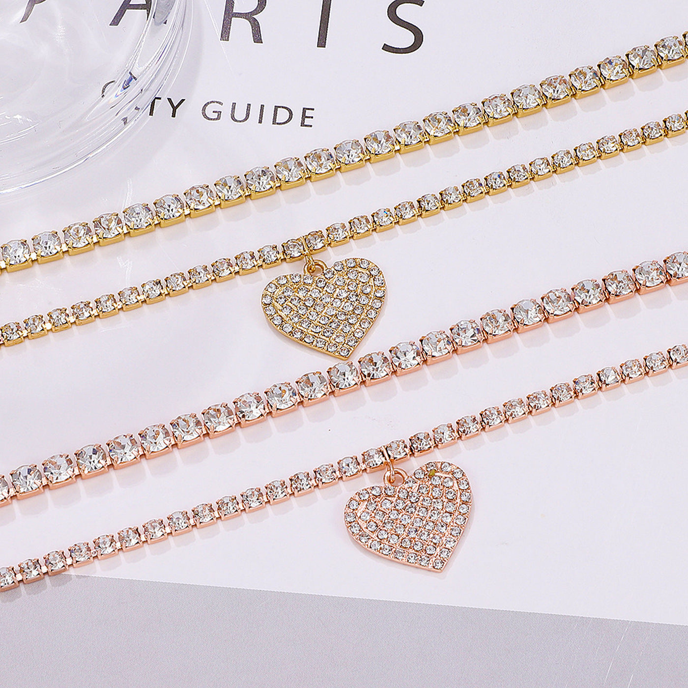 Fußkettchen Set Legierung Roségold Silber oder Gold KARMA