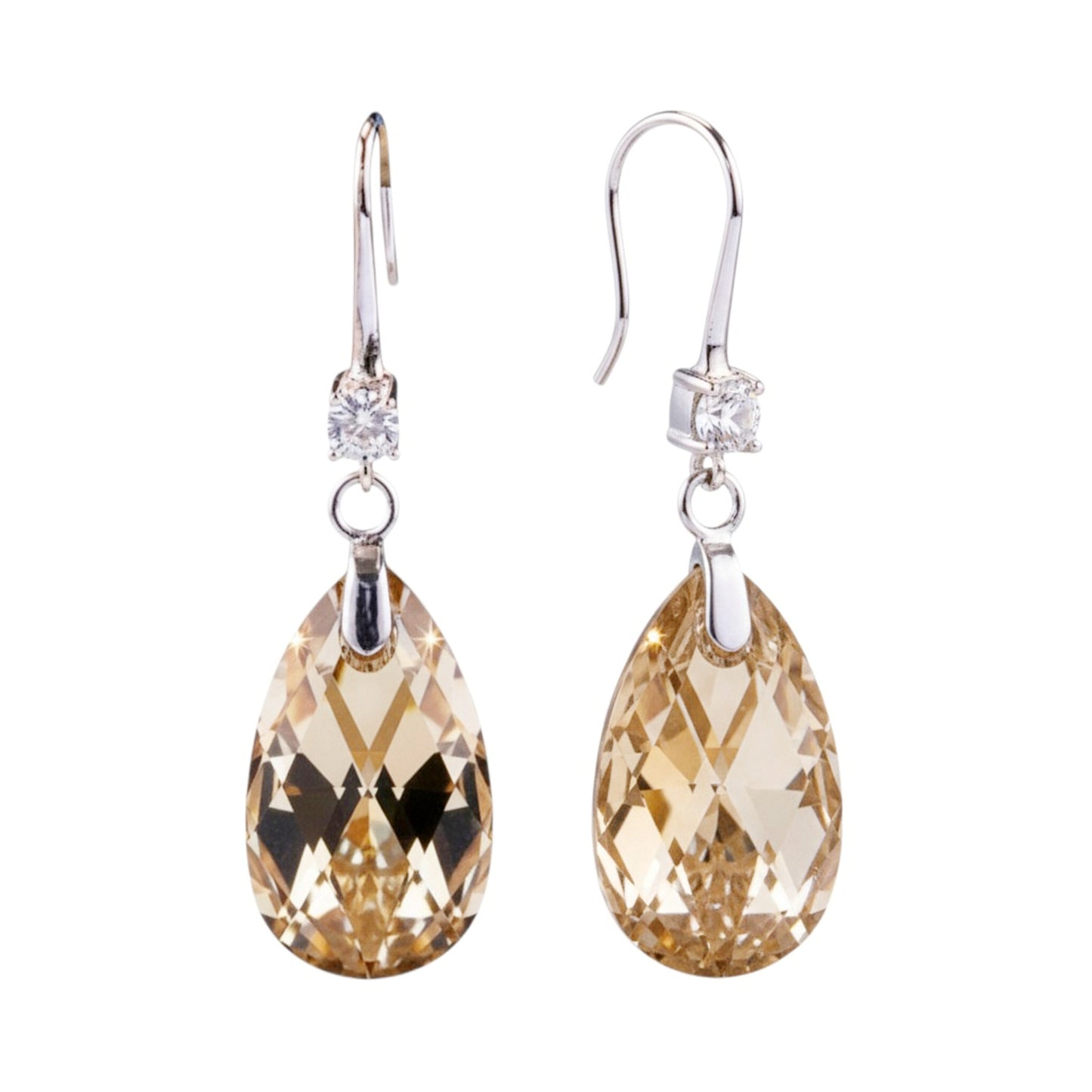 Ohrhänger Kristall Champagner Damen Ohrringe Ohrschmuck