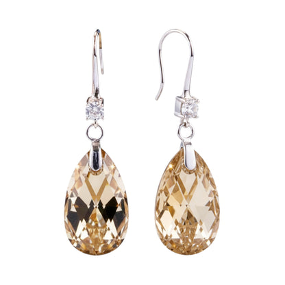 Ohrhänger Kristall Champagner Damen Ohrringe Ohrschmuck